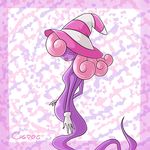  cavea female hair hair_over_eyes hat nintendo paper_mario pink_hair solo video_games vivian witch_hat 
