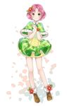  aikatsu! aikatsu!_(series) capelet checkered checkered_skirt flower green_eyes hair_flower hair_ornament ichinose_(sorario) kitaouji_sakura looking_at_viewer pink_hair short_hair skirt smile solo 