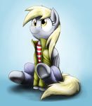  absurd_res blonde_hair blue_background clothing crossover cute derp_eyes derpy_hooves_(mlp) ed ed_edd_and_eddy ed_edd_n_eddy equine female feral friendship_is_magic fur grey_fur hair hi_res horse mammal my_little_pony otakuap pegasus plain_background pony smile solo wings yellow_eyes 