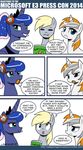  belle_eve_(mlp) blonde_hair blue_eyes blue_fur blue_hair cute derp_eyes derpy_hooves_(mlp) dialog english_text equine female feral friendship_is_magic fur grey_fur group hair horn horse john_joseco looking_at_viewer mammal my_little_pony open_mouth pony princess_luna_(mlp) speech_balloon teal_eyes text unicorn white_fur winged_unicorn wings yellow_eyes 