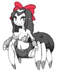  arachnid arthropod big_breasts blush bow breasts cleavage clothed clothing drider fangs female inkerton-kun insectoid monster monster_girl shantae shantae_(series) solo spider 