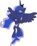  90sigma absurd_res alpha_channel blue_fur blue_hair crown equine eyes_closed female feral friendship_is_magic fur hair hi_res horn horse long_hair mammal my_little_pony plain_background pony princess_luna_(mlp) solo spread_wings transparent_background winged_unicorn wings 