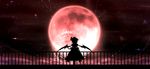  bad_id bad_pixiv_id full_moon highres magic_circle minust moon red_moon red_sky remilia_scarlet silhouette sky solo star_(sky) starry_sky the_embodiment_of_scarlet_devil touhou 