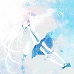  :o alternate_color bad_id bad_pixiv_id hatsune_miku kneehighs long_hair necktie pechika skirt socks solo stella_marine_(vocaloid) twintails vocaloid white_hair 