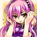  :p breasts brown_eyes large_breasts long_hair megurine_luka pink_hair solo tokita_monta tongue tongue_out vocaloid 