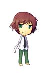  amputee androgynous chibi daikai green_eyes katawa_shoujo necktie red_hair reverse_trap short_hair solo tezuka_rin 