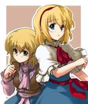  alice_margatroid blonde_hair blue_eyes cea_se green_eyes mizuhashi_parsee multiple_girls touhou 