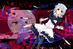  braid hairband izayoi_sakuya knife maid multiple_girls pantyhose remilia_scarlet silver_hair touhou twin_braids wallpaper yumesuke 