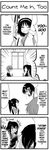  4koma blush comic genderswap genderswap_(mtf) greyscale hane_(hanegoya) hard_translated kita_high_school_uniform kyonko monochrome multiple_girls nagato_yuki ponytail school_uniform serafuku suzumiya_haruhi suzumiya_haruhi_no_yuuutsu translated 