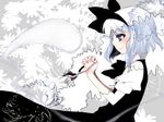  bangs black_hairband blue_eyes blunt_bangs bob_cut ghost hairband hands_clasped konpaku_youmu konpaku_youmu_(ghost) midori_(green_tea) own_hands_together praying profile short_hair silver_hair smile solo touhou 