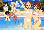  akiyama_mio bikini breasts cleavage hirasawa_yui k-on! kotobuki_tsumugi nakano_azusa pool scan swimsuit tainaka_ritsu tan_lines water 
