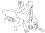  anthro balls bottomless breasts cat collar crystal crystal_(zoey03) cum cum_inside duo eyes_closed feline female from_behind internal leash male mammal nateday nude penetration penis sex sketch soup_(character) straight unknown_species wheelbarrow_position 