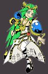  bad_id bad_pixiv_id bare_shoulders green_eyes green_hair kid_icarus long_hair long_skirt palutena setz side_slit single_thighhigh skirt smile solo staff super_smash_bros. thighhighs tiara 