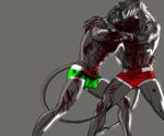  beaten blood bulge claws clownboy1 crotch feline fight grabbing grey_background grey_theme holding invalid_color lion male mammal mma muscles plain_background underwear 