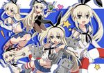  1girl alternate_costume alternate_hairstyle anchor animal_ears black_panties blonde_hair bunny_ears bunny_girl bunnysuit clone cocktail elbow_gloves gloves hair_ornament hairband heart innertube kantai_collection long_hair looking_at_viewer panties pantyhose rensouhou-chan shimakaze_(kantai_collection) star striped striped_legwear tamaoka_kagari thighhighs torn_clothes twintails underwear 