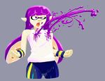  drooling female ink inkling lactating open_mouth purple_eyes saliva shorts solo splatoon unknown_artist wet what 