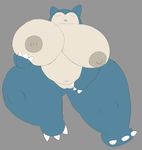  breasts female grey_nipples huge_breasts mcnasty nintendo overweight pok&#233;mon pok&eacute;mon snorlax solo video_games 
