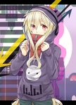  bad_id bad_pixiv_id blonde_hair cosplay hood hooded_jacket jacket kagerou_project kido_tsubomi kido_tsubomi_(cosplay) kozakura_marry long_hair long_sleeves looking_at_viewer red_eyes solo tomozero 