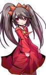  1girl :&lt; ashley ashley_(warioware) black_hair dress female long_hair nenko nintendo red_eyes solo transparent_background twintails warioware witch 