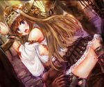  1girl alber anal ass bdsm blood bondage bound bound_wrists brown_hair censored double_penetration empty_eyes gangbang group_sex kantai_collection kongou_(kantai_collection) long_hair rape sex tears torn_clothes vaginal 