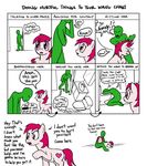  cutie_mark dialog drunk duo earth_pony english_text equine eyes_closed female friendship_is_magic fur hair hitting horse hug mammal meme my_little_pony open_mouth original_character pink_eyes pink_fur pink_hair pony sick sink smile speech_balloon teeth text toilet unknown_artist 