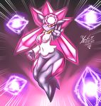  blush breasts diancie female legendary_pok&#233;mon legendary_pok&eacute;mon looking_at_viewer mnxenx001 nintendo pink_eyes pok&#233;mon pok&eacute;mon solo video_games wide_hips 