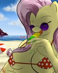  absurd_res ball beach boat breasts cleavage clothed clothing cloud discordriderr34 equine eyes_closed eyewear female fluttershy_(mlp) friendship_is_magic fur glasses hair hi_res horse ice_cream licking long_hair mammal my_little_pony pegasus pink_hair pony popsicle seaside solo suggestive_food swimsuit tongue water wings yellow_fur 