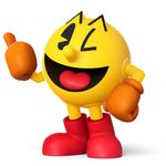  gloves looking_at_viewer official_art one_eye_closed pac-man super_smash_bros. thumbs_up wink winking 