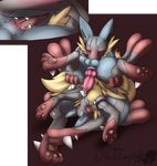  anal animal_genitalia balls butt canine_penis cum cum_on_face erection eyes_closed gay hindpaw lucario male mega_evolution mega_lucario nintendo oral pawpads paws penis pok&#233;mon pok&eacute;mon redimplight rimming sex spread_legs spreading tongue video_games 