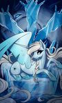  blue_eyes braided_hair cutie_mark elsa equine eyeshadow famosity female friendship_is_magic frozen frozen_(movie) hair horn ice looking_at_viewer lying makeup mammal my_little_pony ponification ponytail sitting solo sparkles throne white_hair winged_unicorn wings 