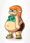  female hair hippinite inkling orange_eyes orange_hair overweight solo splatoon 