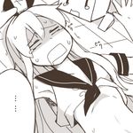  1girl comic elbow_gloves fainting gloves headband kantai_collection long_hair monochrome nns_(sobchan) rensouhou-chan shimakaze_(kantai_collection) sweat tears 