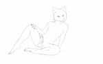  anthro balls bonyfox canine claws erection fox fur girly looking looking_at_viewer male mammal nude paws penis plain_background sketch solo 