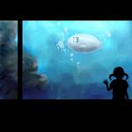  2ch aquarium dark female girl lowres silhouette smoked_salmon underwater 