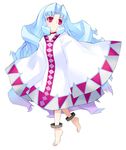  barefoot blue_hair copyright_request dress feet long_hair nakatomi_ryou red_eyes solo very_long_hair 