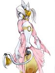 alternate_costume animal_ears artist_request burmecian character_request dancer final_fantasy final_fantasy_ix furry green_eyes looking_back solo tail white_background white_hair 