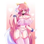  animal_ears breasts huge_breasts leash lingerie long_hair solo underwear very_long_hair yant 