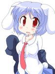  animal_ears blush breasts bunny_ears bunny_tail geetsu medium_breasts oekaki open_mouth red_eyes reisen short_hair solo tail touhou undressing 