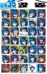  bespectacled blue_hair expressions food fruit glasses hat highres hinanawi_tenshi long_hair multiple_girls nagae_iku partially_translated peach red_eyes saliva takatsuki_satoshi touhou translation_request 