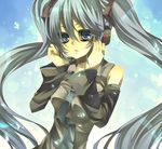  bad_id bad_pixiv_id blue_eyes blue_hair detached_sleeves hatsune_miku headphones long_hair necktie solo tsukioka_tsukiho twintails very_long_hair vocaloid 