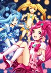  bad_id bad_pixiv_id bike_shorts blonde_hair blue_choker blue_eyes blue_hair blue_skirt boots bow choker cure_blossom cure_marine cure_sunshine hair_ribbon hanasaki_tsubomi heart heartcatch_precure! jenevan kurumi_erika long_hair looking_at_viewer magical_girl midriff multiple_girls myoudouin_itsuki navel open_mouth orange_bow orange_choker outstretched_arms pink_bow pink_choker pink_eyes pink_hair pink_skirt ponytail precure ribbon skirt thighhighs twintails white_legwear yellow_bow yellow_eyes yellow_skirt 