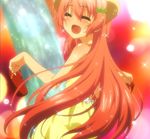  blush eco_(dragonar) eco_(seikoku_no_dragonar) eyes_closed fountain long_hair pink_hair sandals screencap seikoku_no_dragonar sparkle 