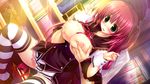  blush breast_grab breasts clochette game_cg long_hair nipples open_shirt oshiki_hitoshi red_hair ribbons sakigake_generation seifuku thighhighs yukinomiya_an&#039;on 