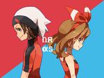  1boy 1girl hair_ribbon haruka_(pokemon) hat nintendo ozu_(doituitaria) pokemon pokemon_(game) pokemon_oras ribbon yuuki_(pokemon) 