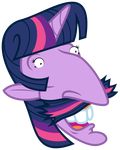  bigger_version_at_the_source creepy equine face facial_hair friendship_is_magic hair headshot_portrait horn invalid_tag mammal mustache my_little_pony nigel_thornberry open_mouth plain_background portrait purple_hair purple_skin smashing solo teeth transparent_background twilight_sparkle_(mlp) unicorn what_has_science_done 