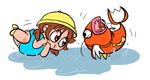  blush brown_eyes duo female fish human jigglybutts magikarp mammal marine nintendo pok&#233;mon pok&eacute;mon video_games water 