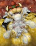  anthro balls blush bowser claws close-up cum cum_on_balls cum_on_hand cum_on_penis cumshot dragon drooling erection half-closed_eyes king koopa looking_away male mario_bros masturbation messy nintendo nipple_play nipples one_eye_closed open_mouth orgasm penis reptile royalty saliva scalie sharp_claws sharp_teeth solo spikes spread_legs spreading sweat teeth turtle unknown_artist video_games wristband 