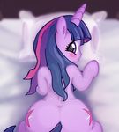  back bed blush butt equine female feral first_person_view friendship_is_magic horn horse looking_at_viewer looking_back mammal my_little_pony pony presenting presenting_hindquarters smile solo twilight_sparkle_(mlp) unicorn unknown_artist 