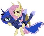  absurd_res alpha_channel bat_pony blue_fur blue_hair crown duo equine fangs female feral flutterbat_(mlp) fluttershy_(mlp) friendship_is_magic fur hair hi_res horn horse long_hair looking_at_viewer magister39 mammal my_little_pony pegasus pink_hair plain_background pony princess_luna_(mlp) red_eyes royalty smile smirk teal_eyes transparent_background winged_unicorn wings yellow_fur 