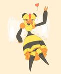  &lt;3 arthropod bee bit-small blush cute dress female insect nintendo plain_background pok&#233;mon pok&eacute;mon socks solo vespiquen video_games wings 